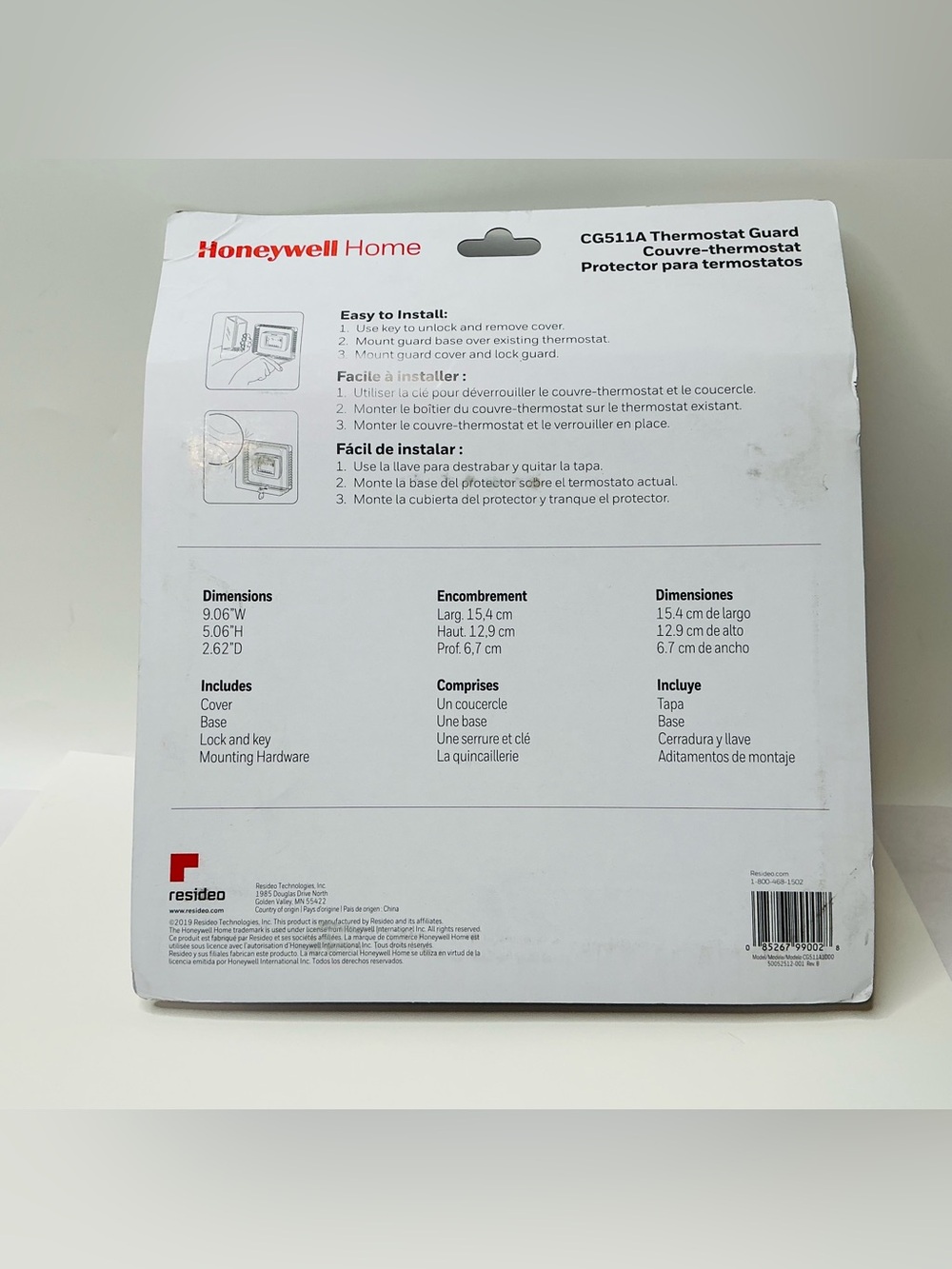 Honeywell CG511A Clear Plastic Locking Thermostat Guard - Picture 4 of 6